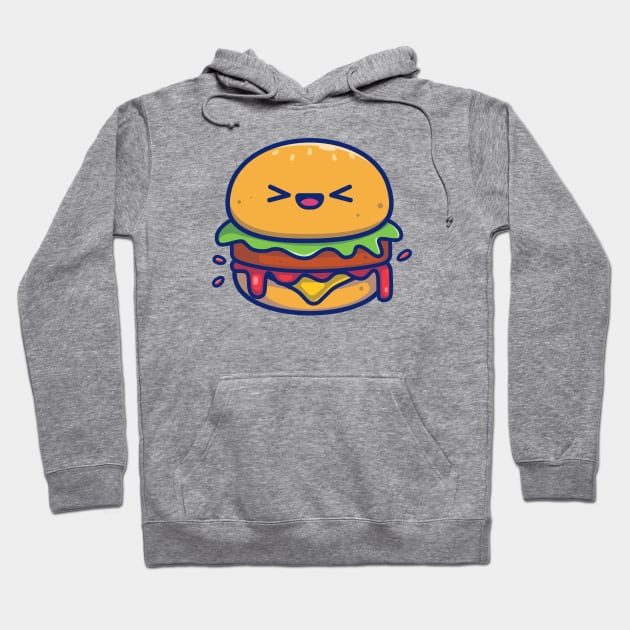 Cute Burger Cartoon Hoodie by Catalyst Labs